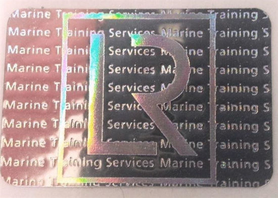 Picture of New Branding - Marine Training Services Silver Holographic Certificate Stickers - PACKED PER 25