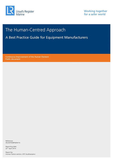 Picture of The Human-Centred Approach - A Best Practice Guide for Equipment Manufacturers